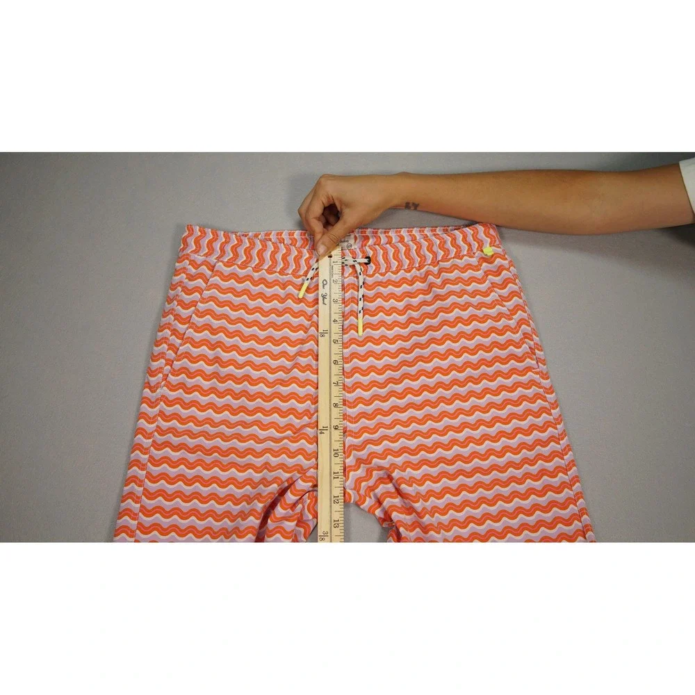 Psycho Bunny Mens Swim‎ Trunks Orange Pink Wavy Chevron Board Shorts Size Large